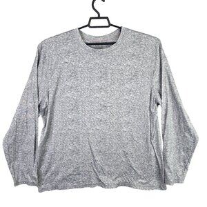Womens Cuddl Duds Heather Gray Far Infrared Enhance T Shirt Long Sleeve Size XXL